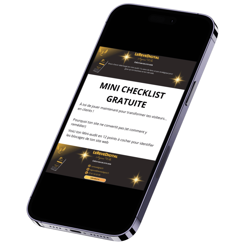 Vue d’un document checklist gratuite téléchargeable avec une main qui le coche