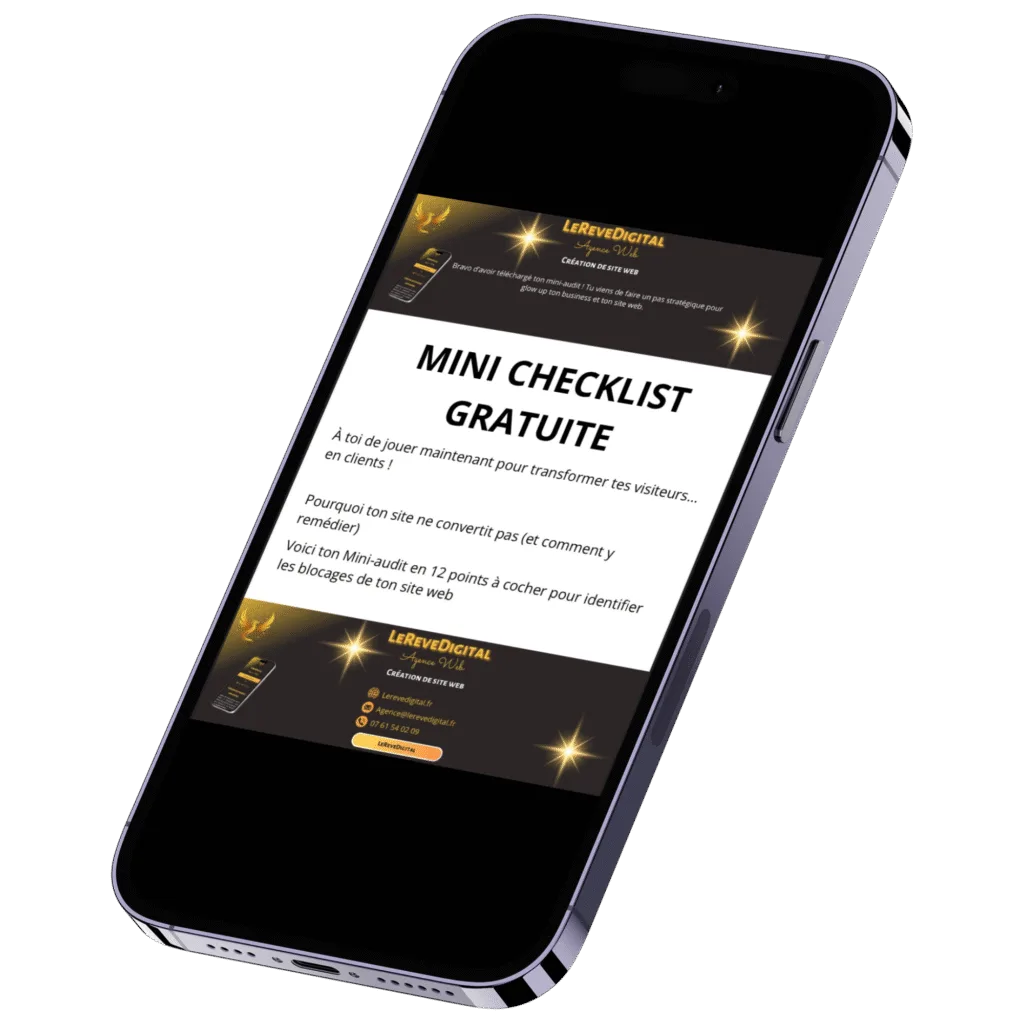 Vue d’un document checklist gratuite téléchargeable avec une main qui le coche