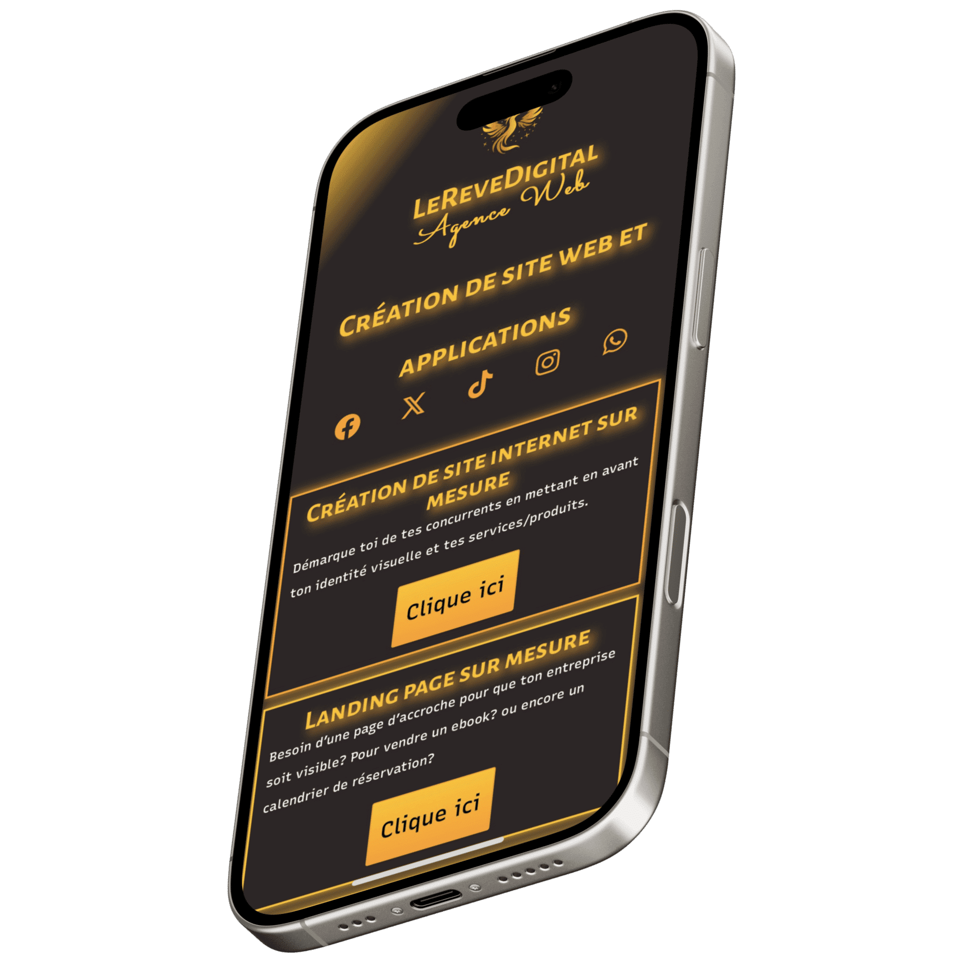 Création de site web à Paris : visuel sur téléphone