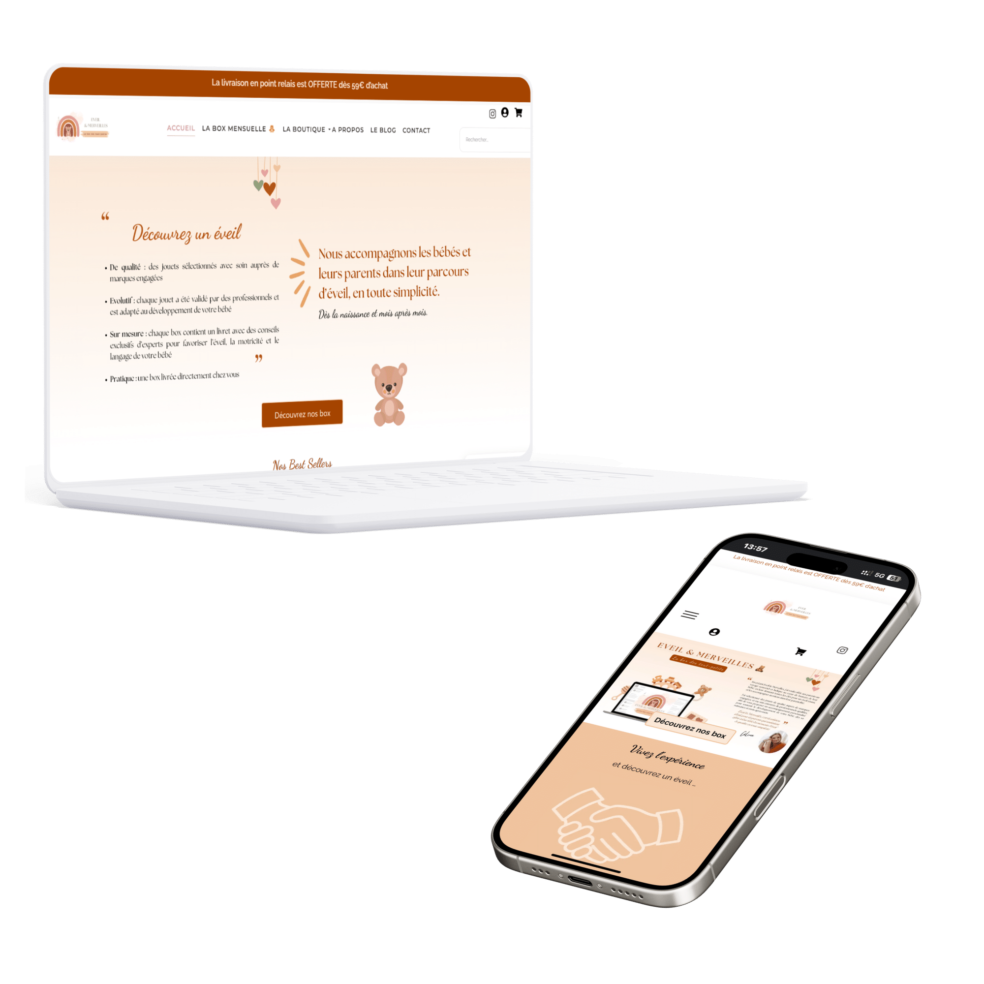 Création de site web : Eveil & merveilles